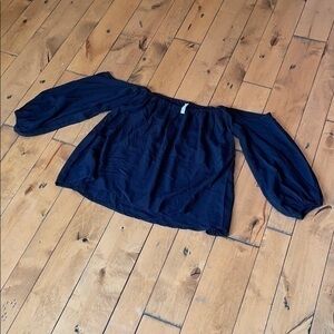 Elan flowy black top off shoulder